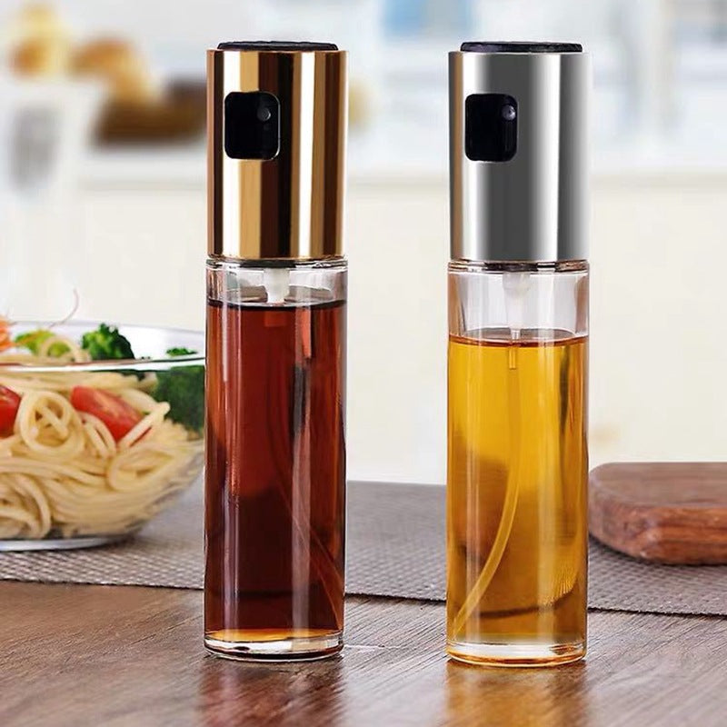 New stainless steel oil bottle, push-type oil bottle, glass oil pot, barbecue spray bottle, spray bottle, barbecue spray bottle