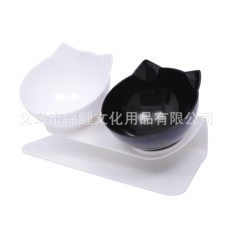 Explosive Cat Double Bowl Cat Bowl Dog Bowl Transparent AS Material Non-slip Food Bowl With Protection Cervical Transparent Cat