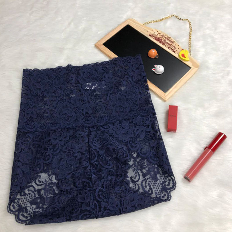 High-waisted lace panties feminine temptation no trace large size hips abdomen transparent briefs cotton ladies underwear