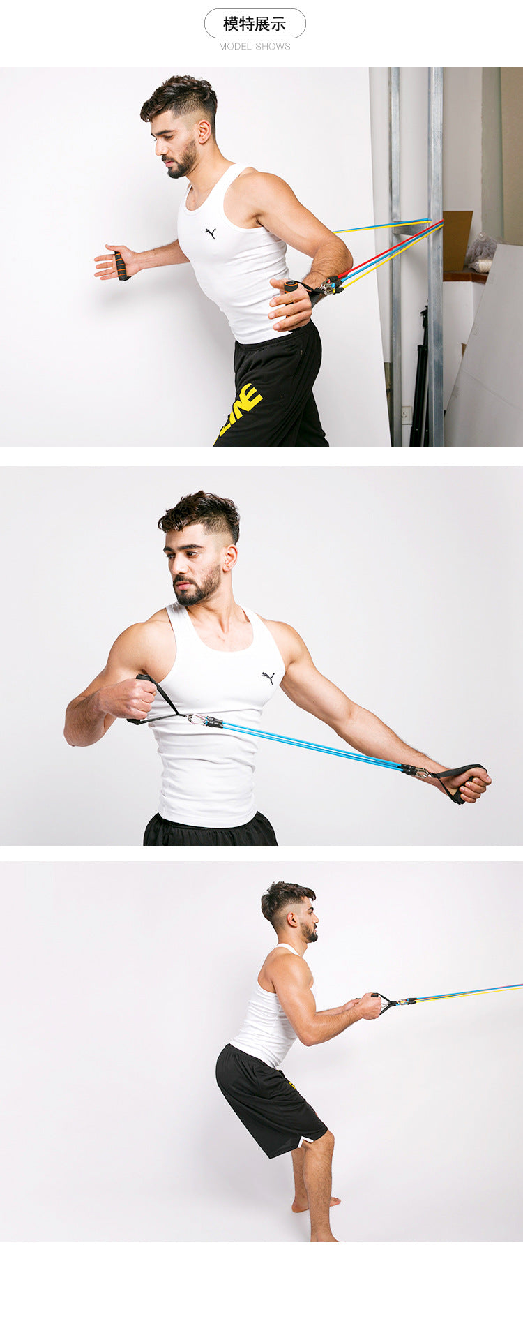 Yoga Exercise Fitness Rubber Tubes Band Stretch Training Home Gyms Workout Elastic Pull Rope