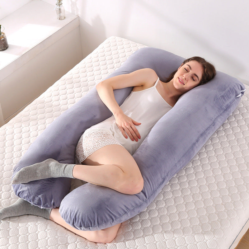 Multifunctional pregnant woman pillow side lying pillow cotton removable and washable U-shaped nap pillow cushion factory direct sales